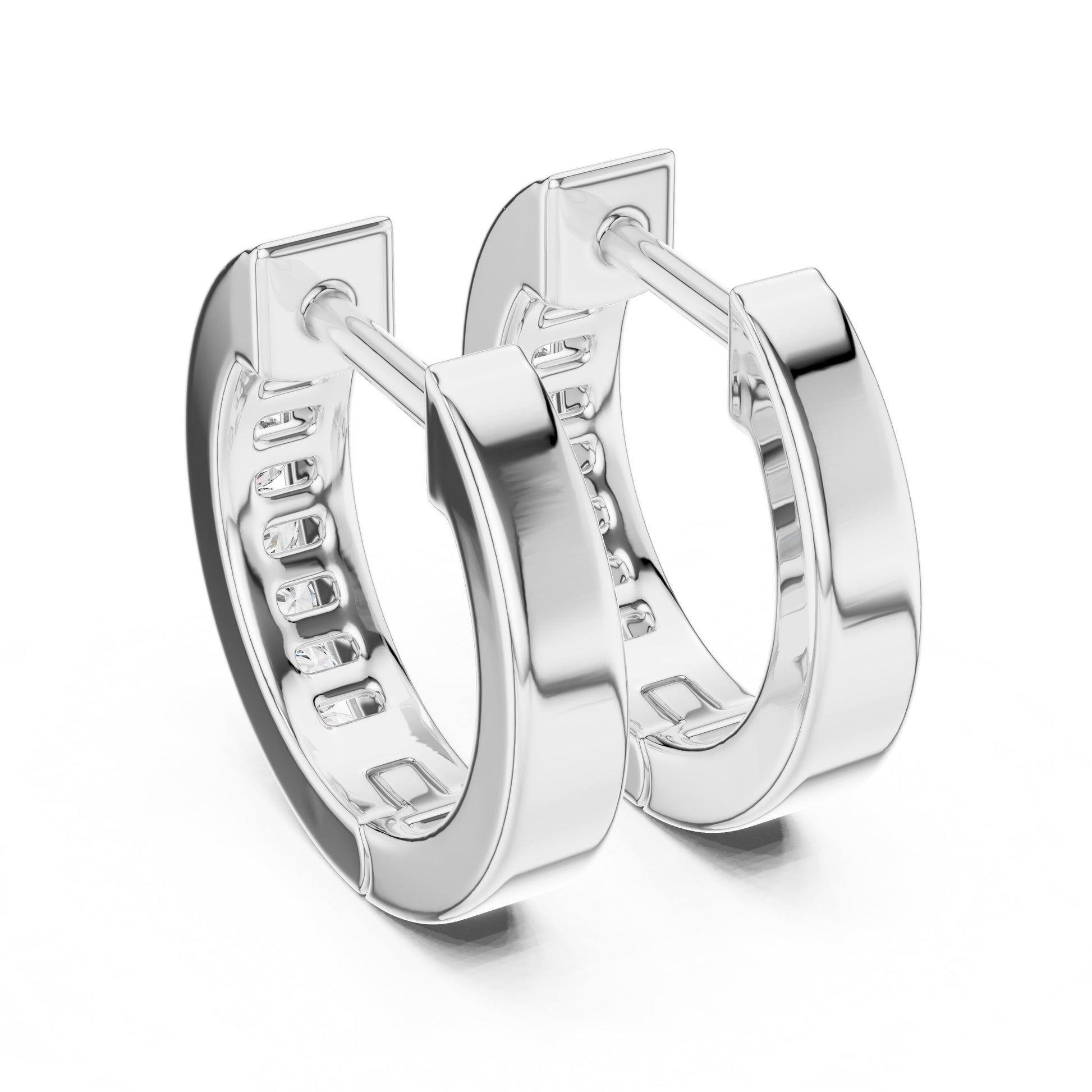 Round Huggie Lab Grown Diamond Earrings
