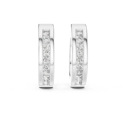 Round Huggie Lab Grown Diamond Earrings