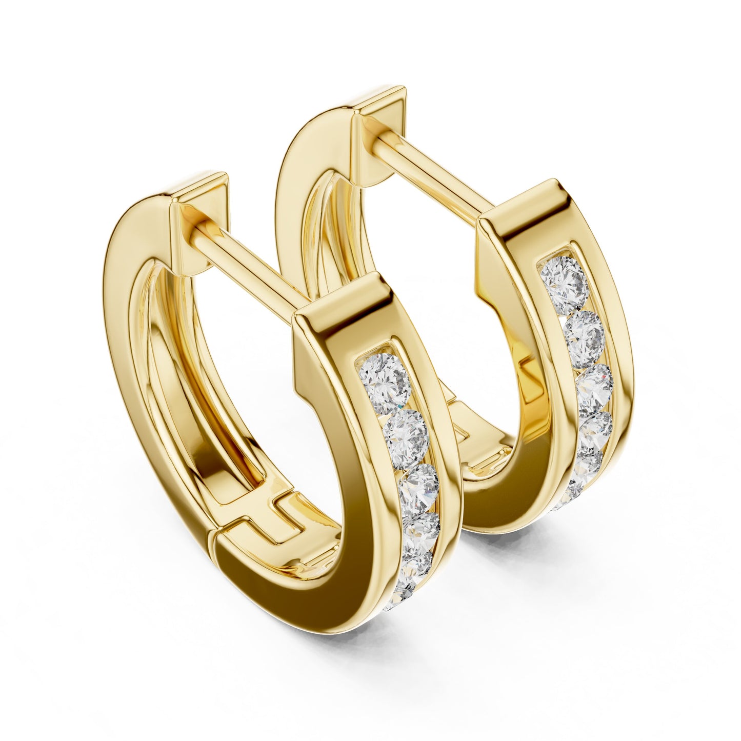 Round Huggie Lab Grown Diamond Earrings