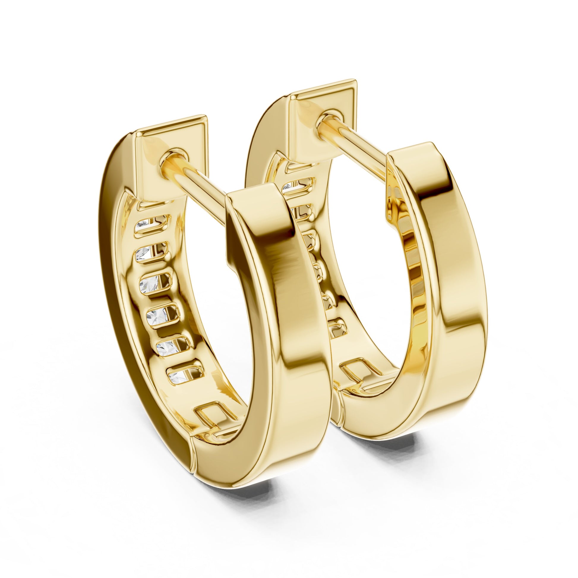 Round Huggie Lab Grown Diamond Earrings