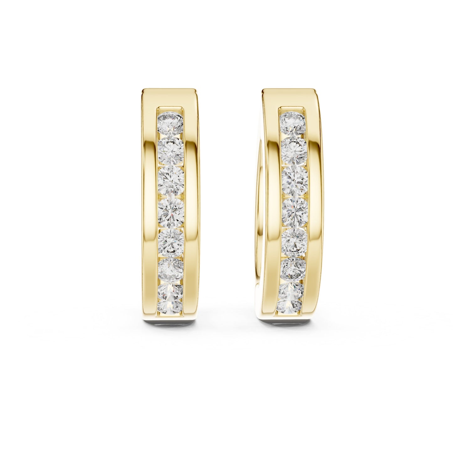 Round Huggie Lab Grown Diamond Earrings
