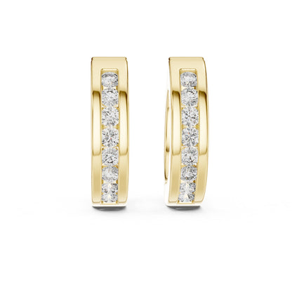 Round Huggie Lab Grown Diamond Earrings