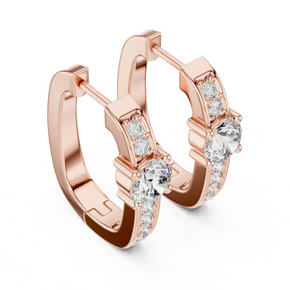 Round Huggie Lab Grown Diamond Earrings