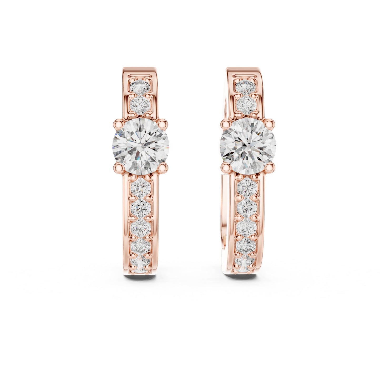 Round Huggie Lab Grown Diamond Earrings