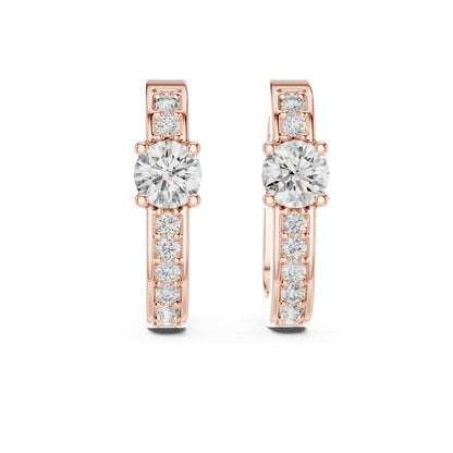 Round Huggie Lab Grown Diamond Earrings