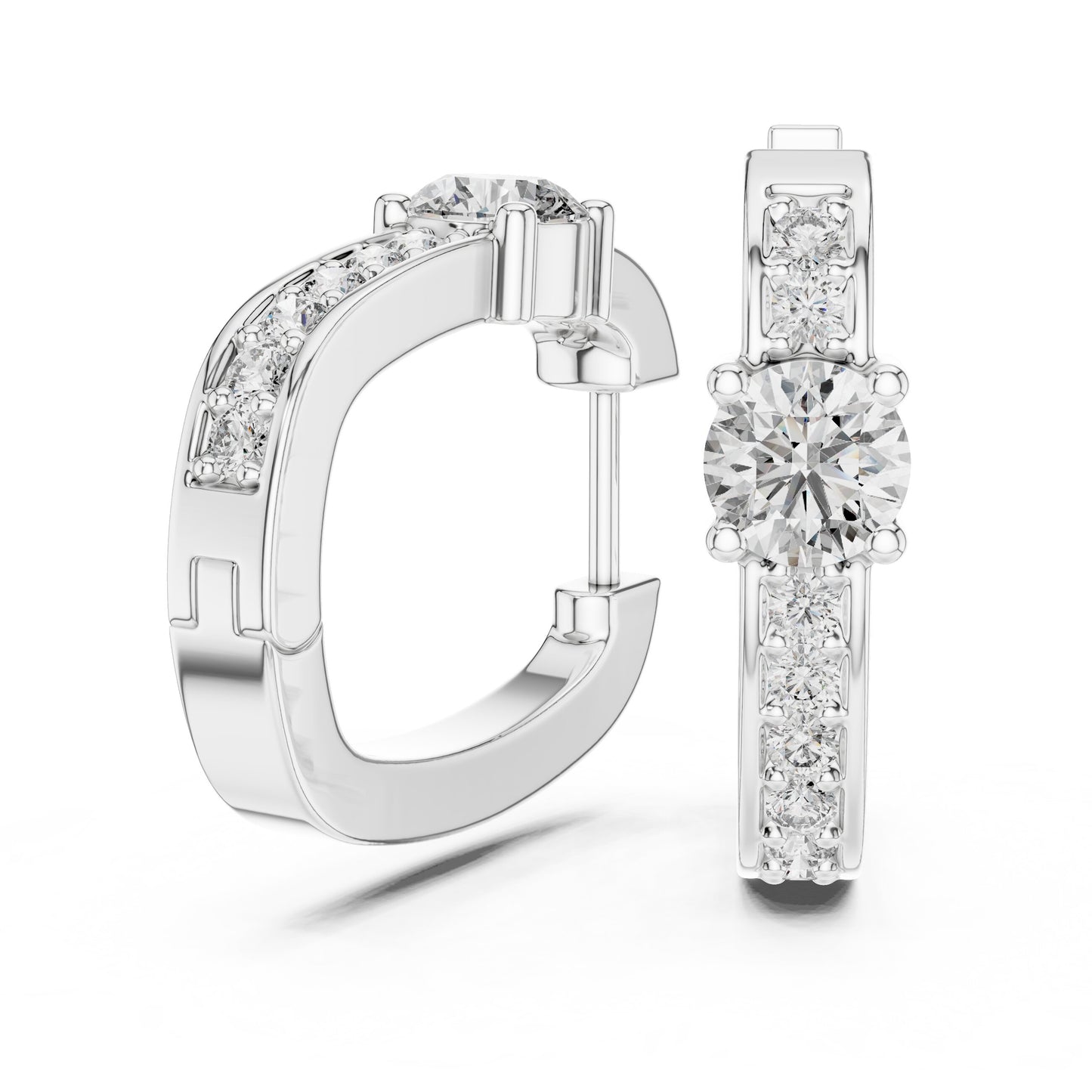 Round Huggie Lab Grown Diamond Earrings