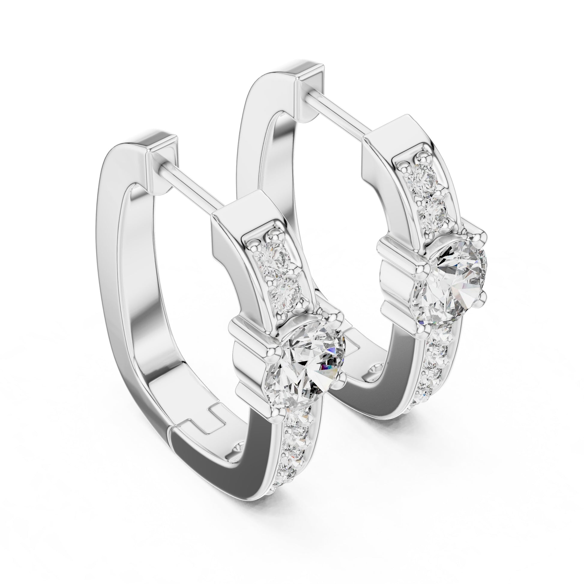 Round Huggie Lab Grown Diamond Earrings