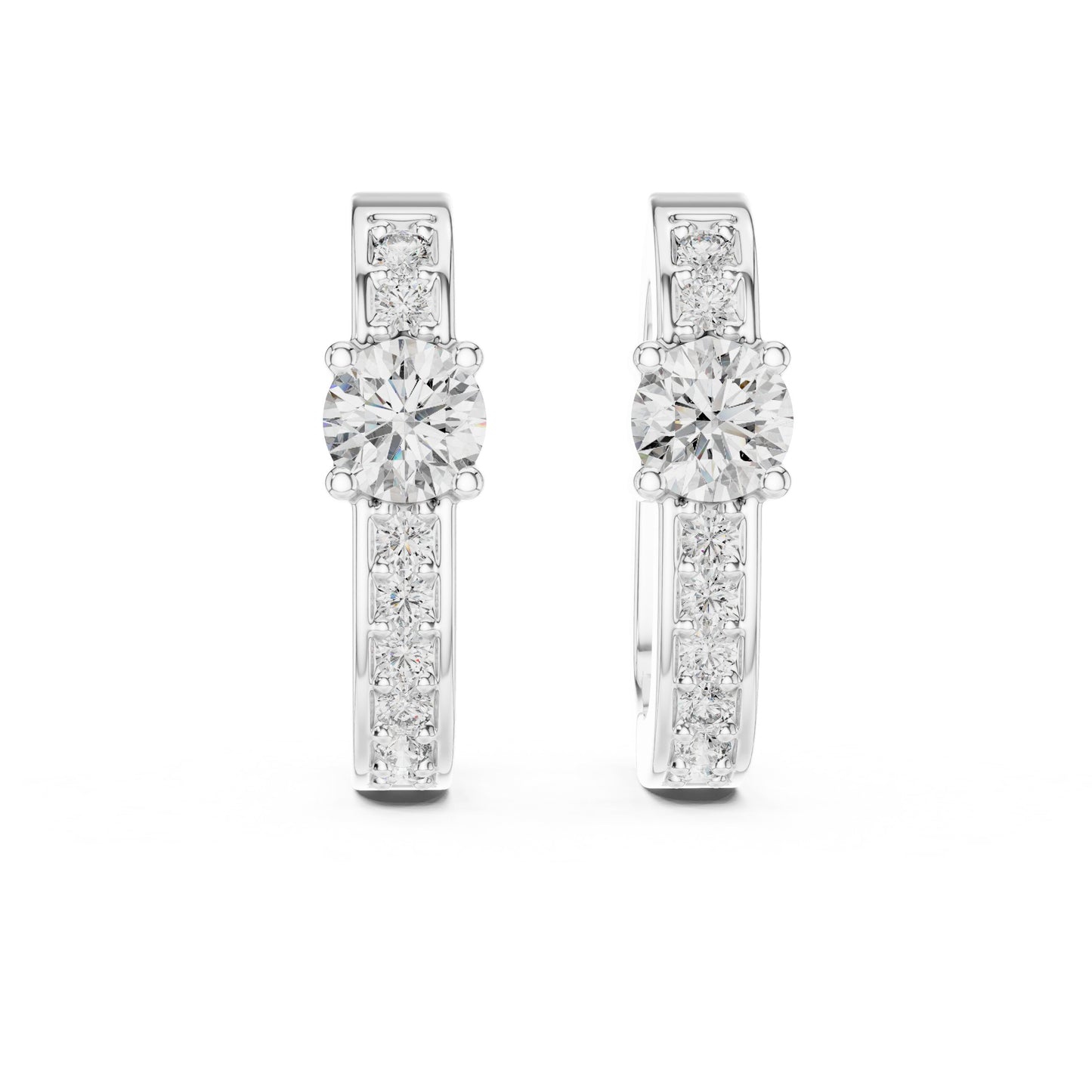 Round Huggie Lab Grown Diamond Earrings