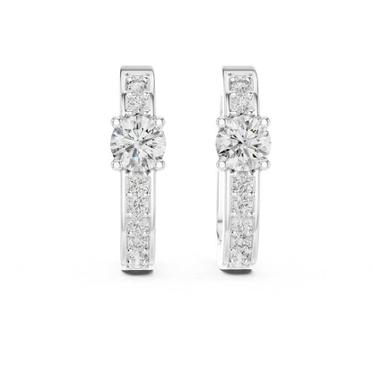 Round Huggie Lab Grown Diamond Earrings