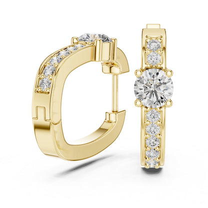 Round Huggie Lab Grown Diamond Earrings