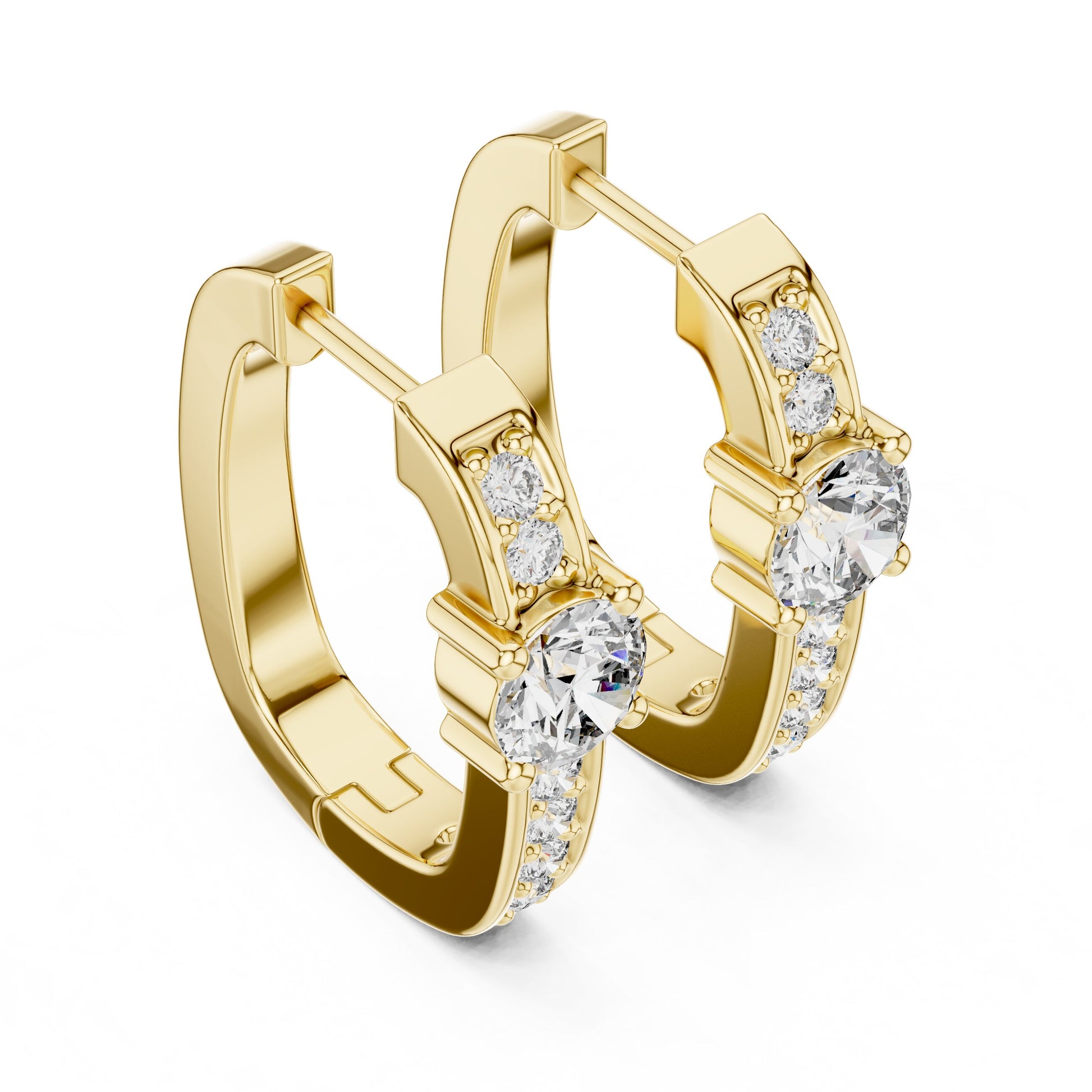Round Huggie Lab Grown Diamond Earrings