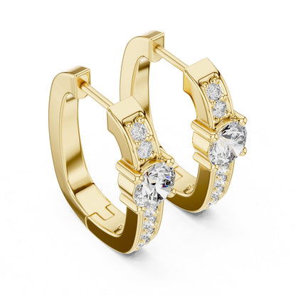 Round Huggie Lab Grown Diamond Earrings