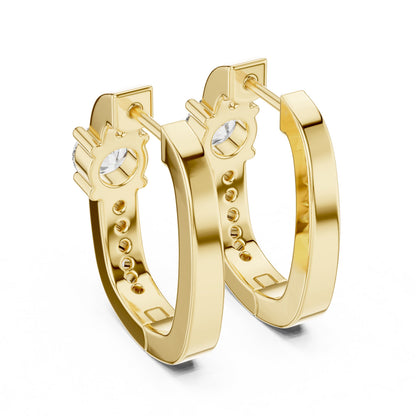 Round Huggie Lab Grown Diamond Earrings