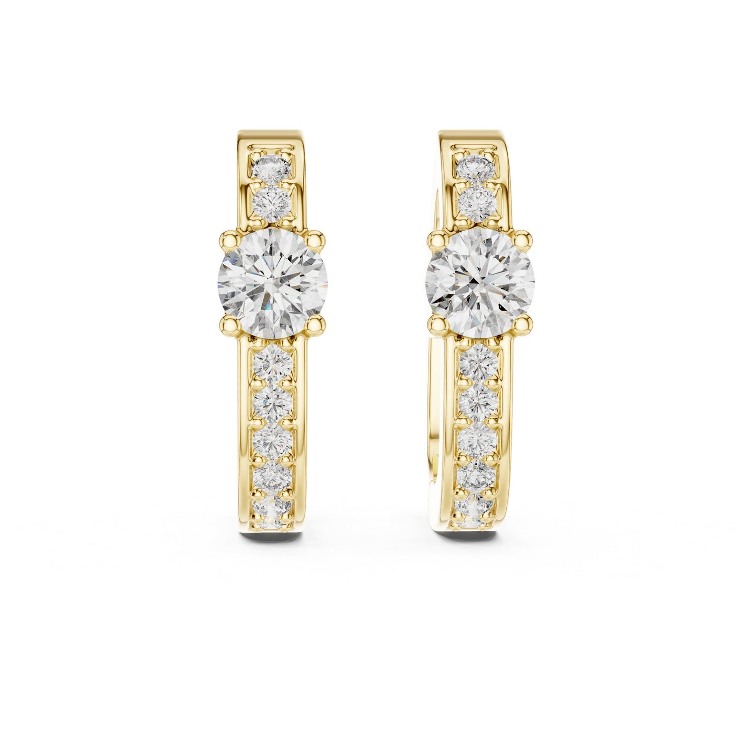 Round Huggie Lab Grown Diamond Earrings