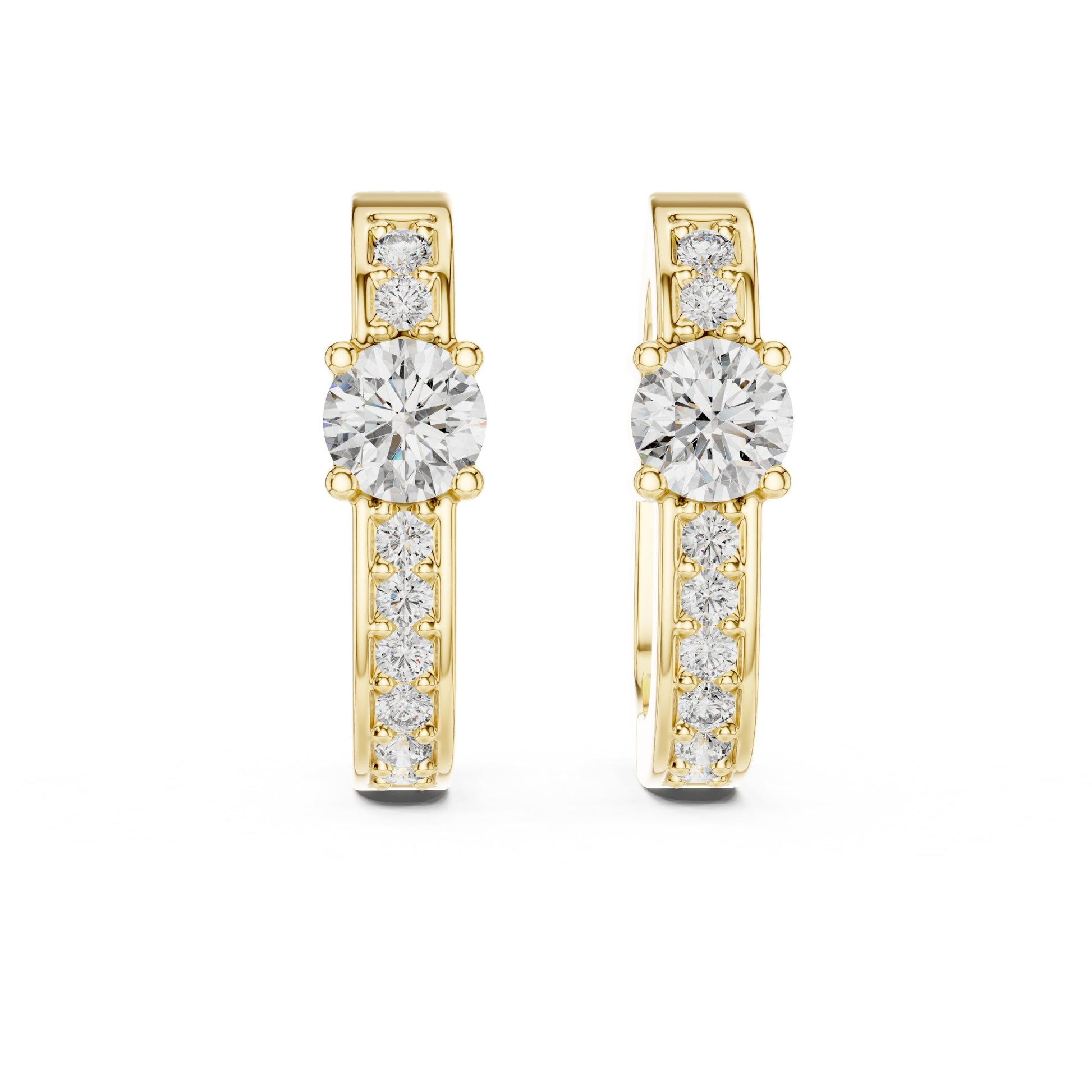 Round Huggie Lab Grown Diamond Earrings
