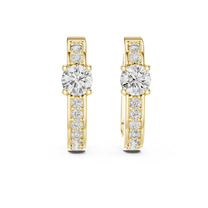 Round Huggie Lab Grown Diamond Earrings