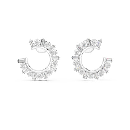 Mixed Shape Lab Grown Diamond Jacket Earrings