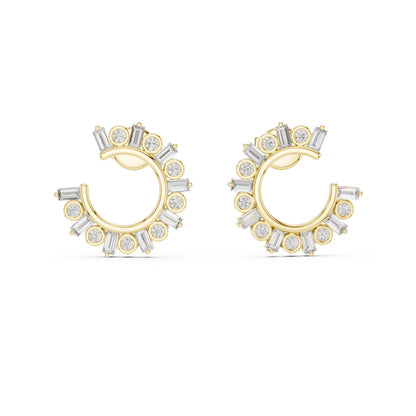 Mixed Shape Lab Grown Diamond Jacket Earrings