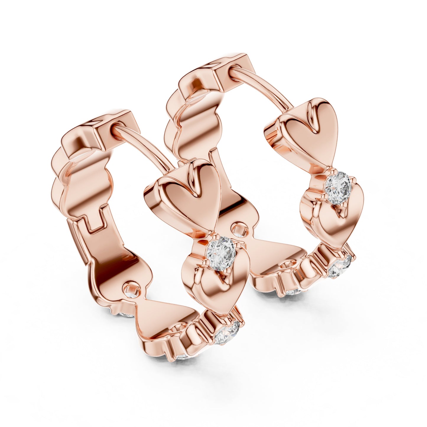 Mixed Shape Lab Grown Diamond Hoop Earrings