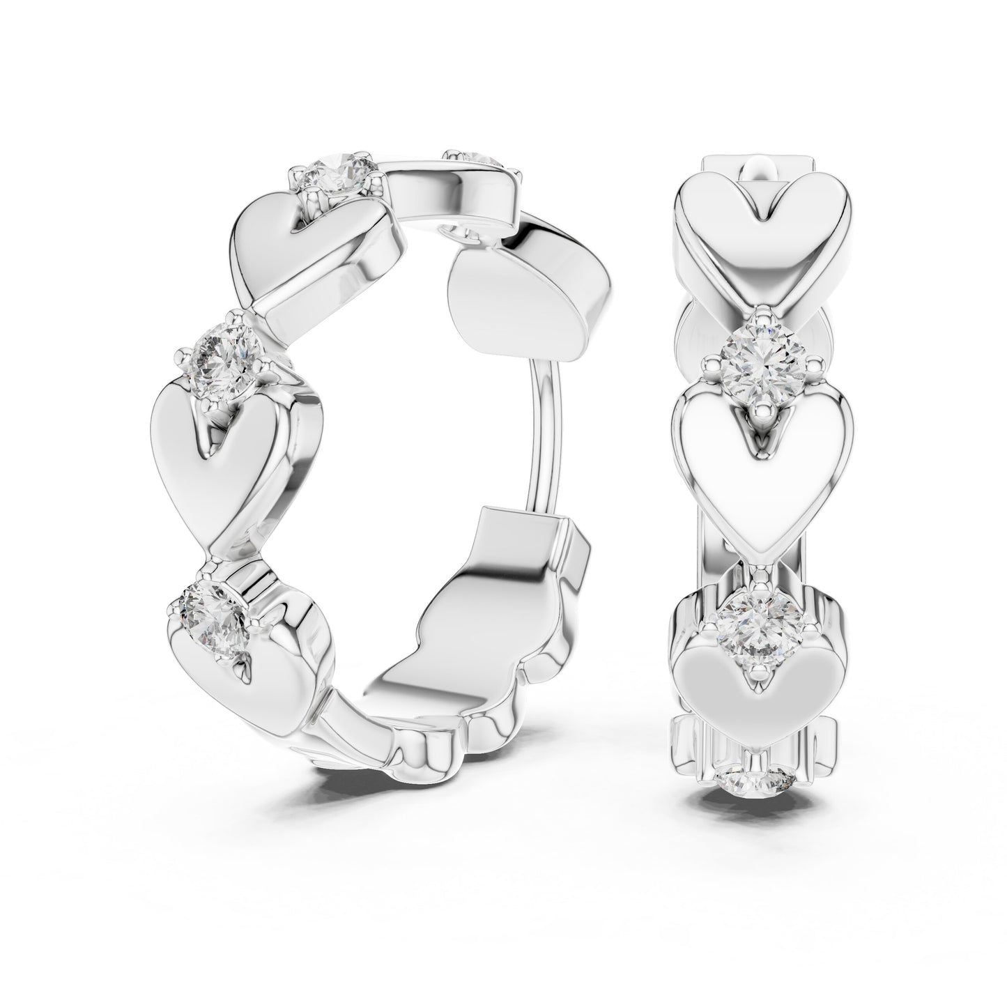 Mixed Shape Lab Grown Diamond Hoop Earrings