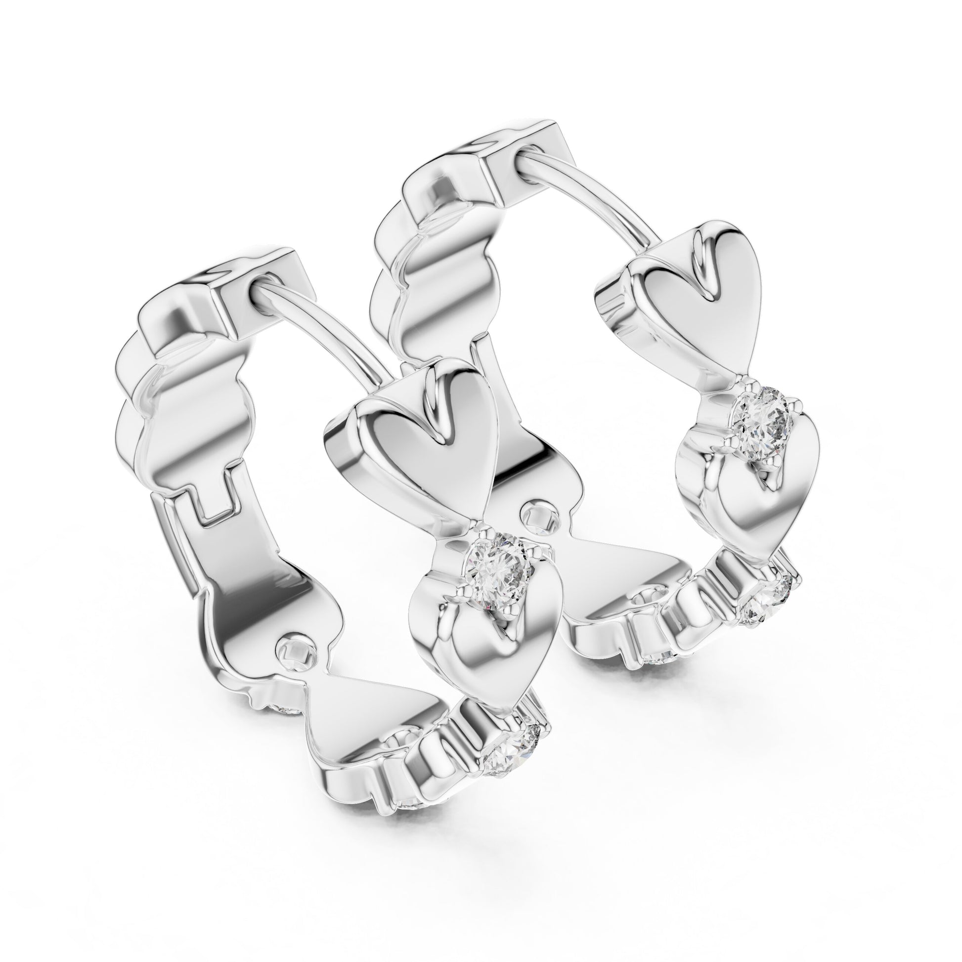 Mixed Shape Lab Grown Diamond Hoop Earrings