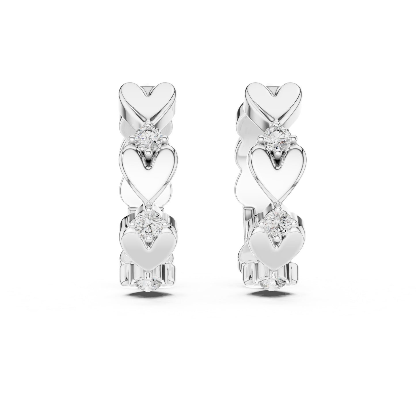 Mixed Shape Lab Grown Diamond Hoop Earrings