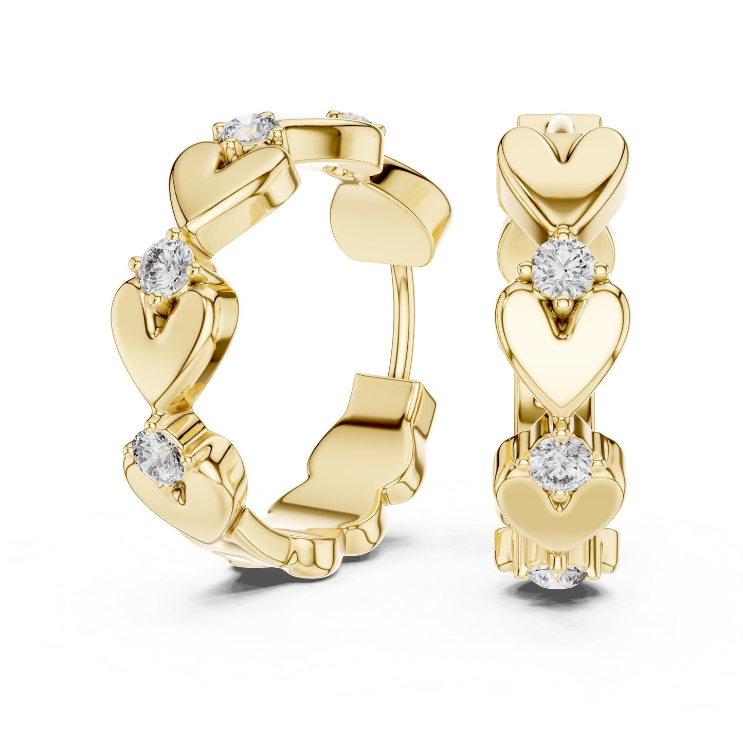 Mixed Shape Lab Grown Diamond Hoop Earrings