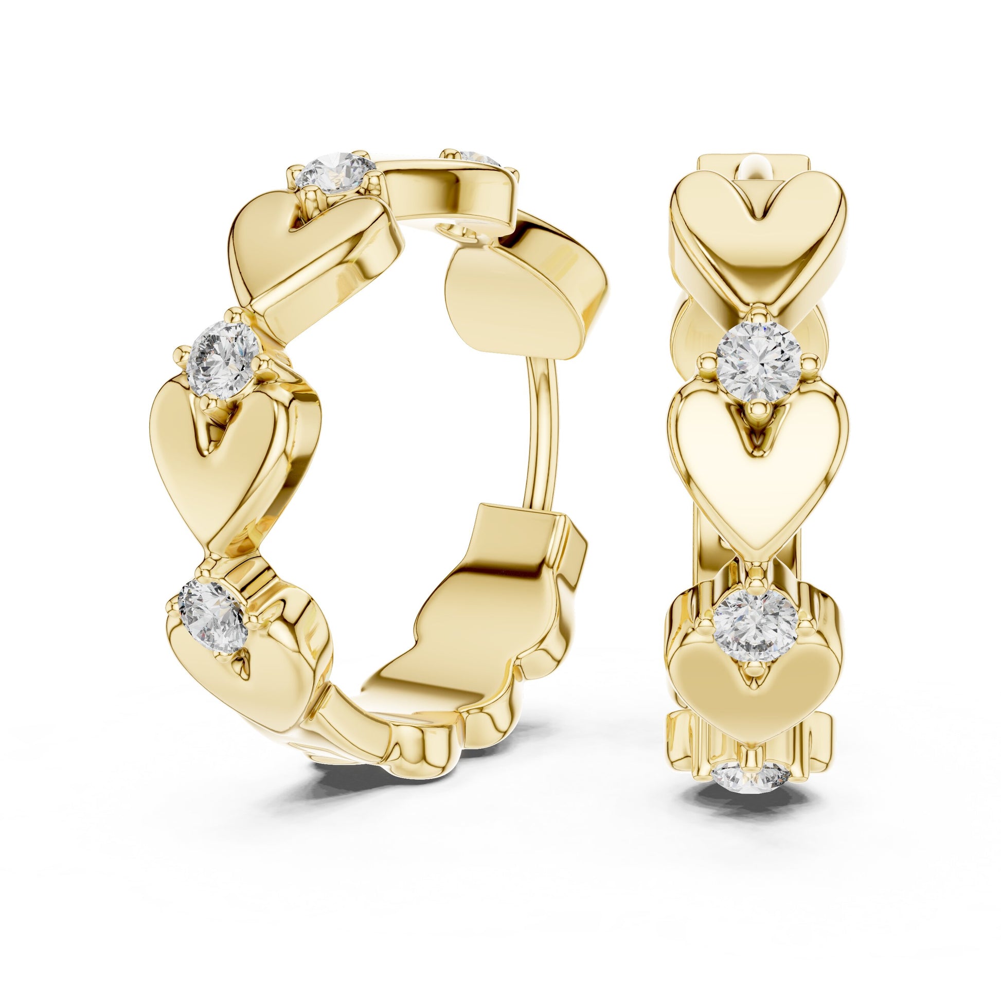 Mixed Shape Lab Grown Diamond Hoop Earrings
