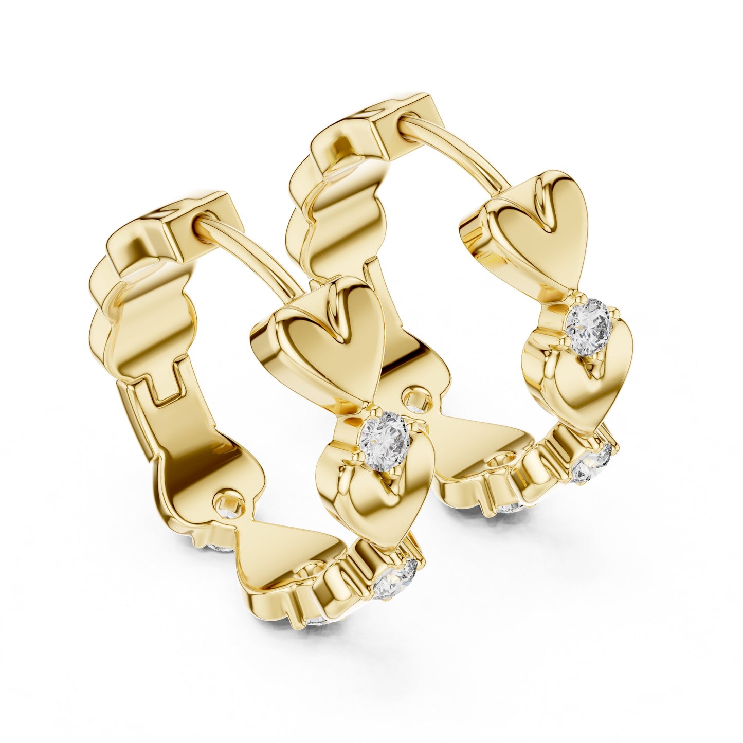 Mixed Shape Lab Grown Diamond Hoop Earrings