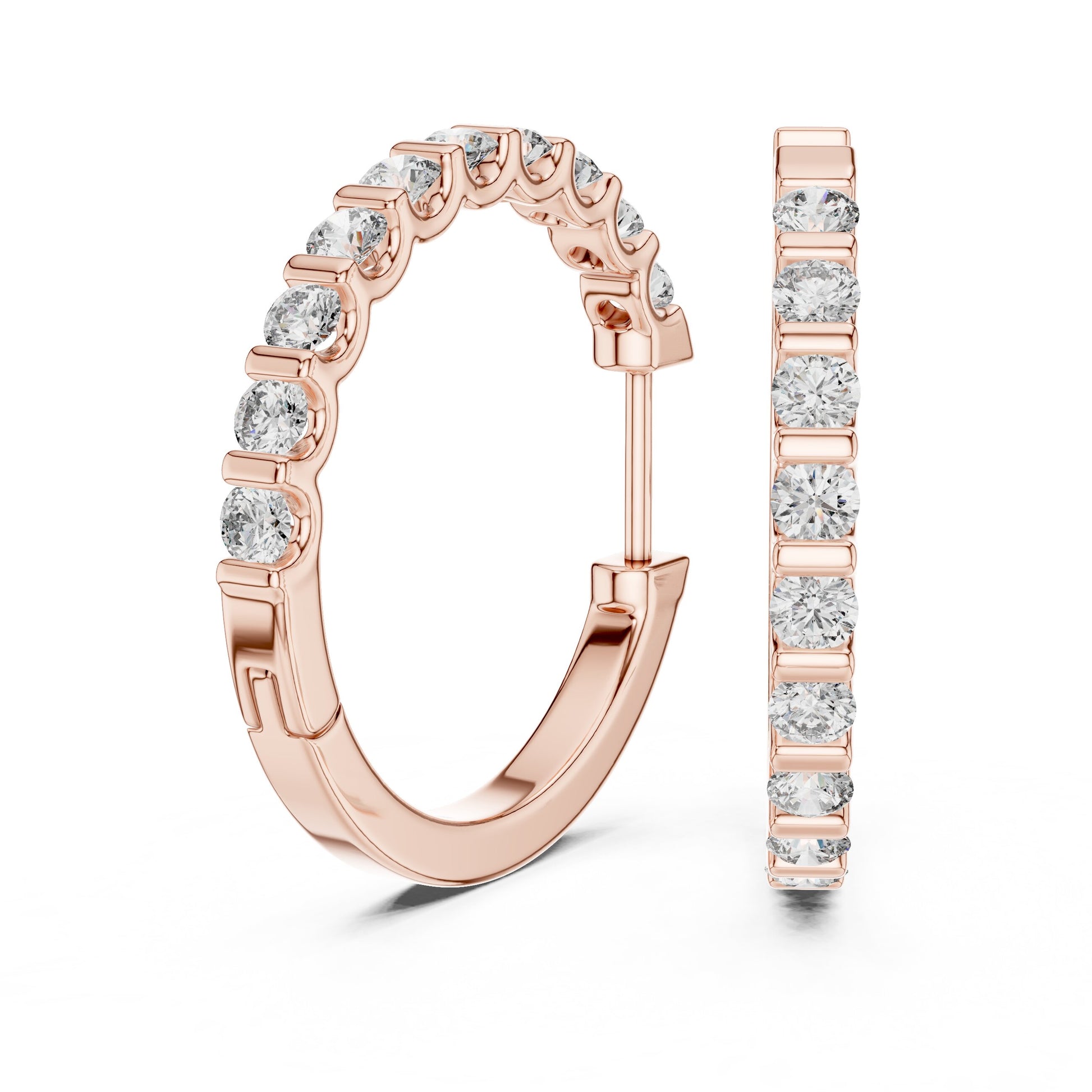 Round Huggie Lab Grown Diamond Earrings