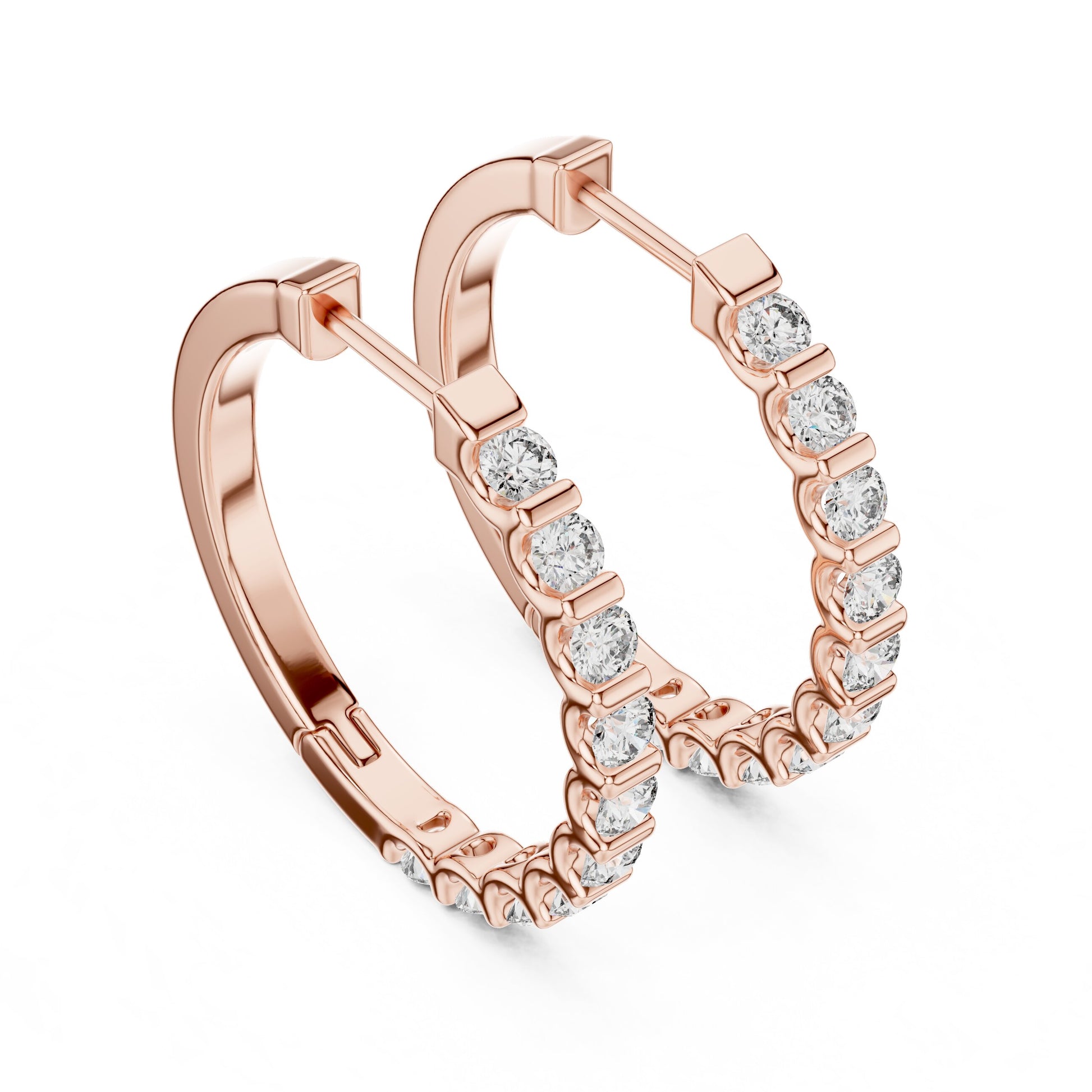 Round Huggie Lab Grown Diamond Earrings