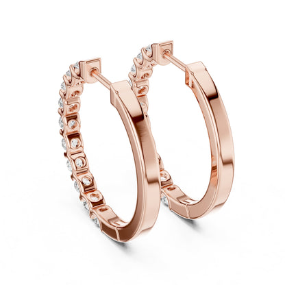 Round Huggie Lab Grown Diamond Earrings