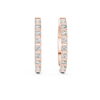 Round Huggie Lab Grown Diamond Earrings