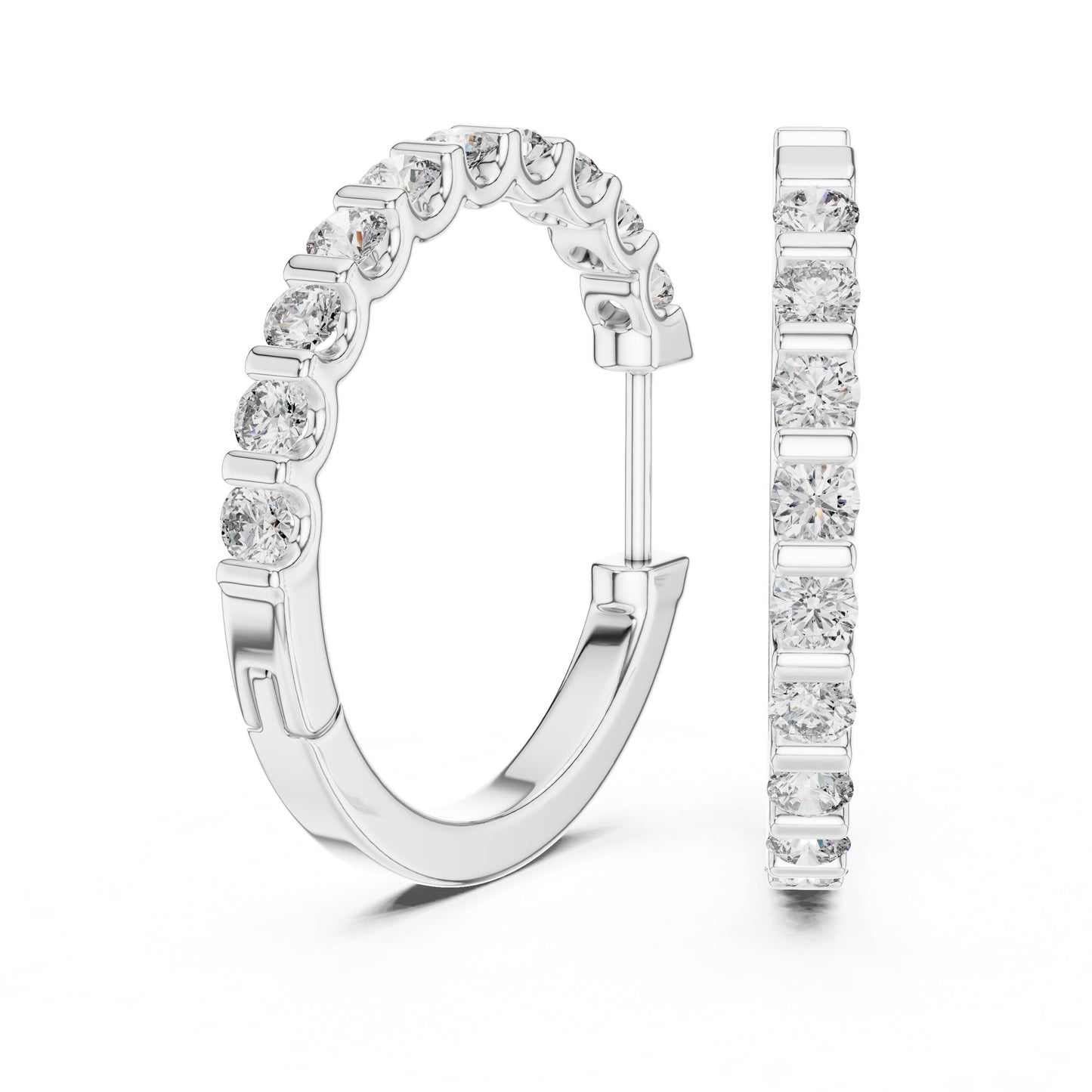 Round Huggie Lab Grown Diamond Earrings
