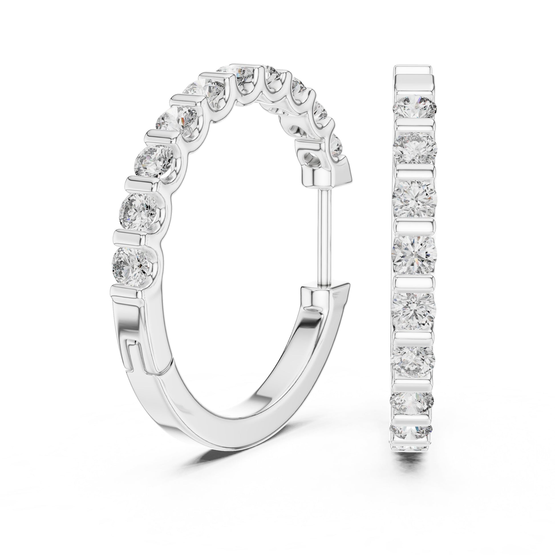 Round Huggie Lab Grown Diamond Earrings