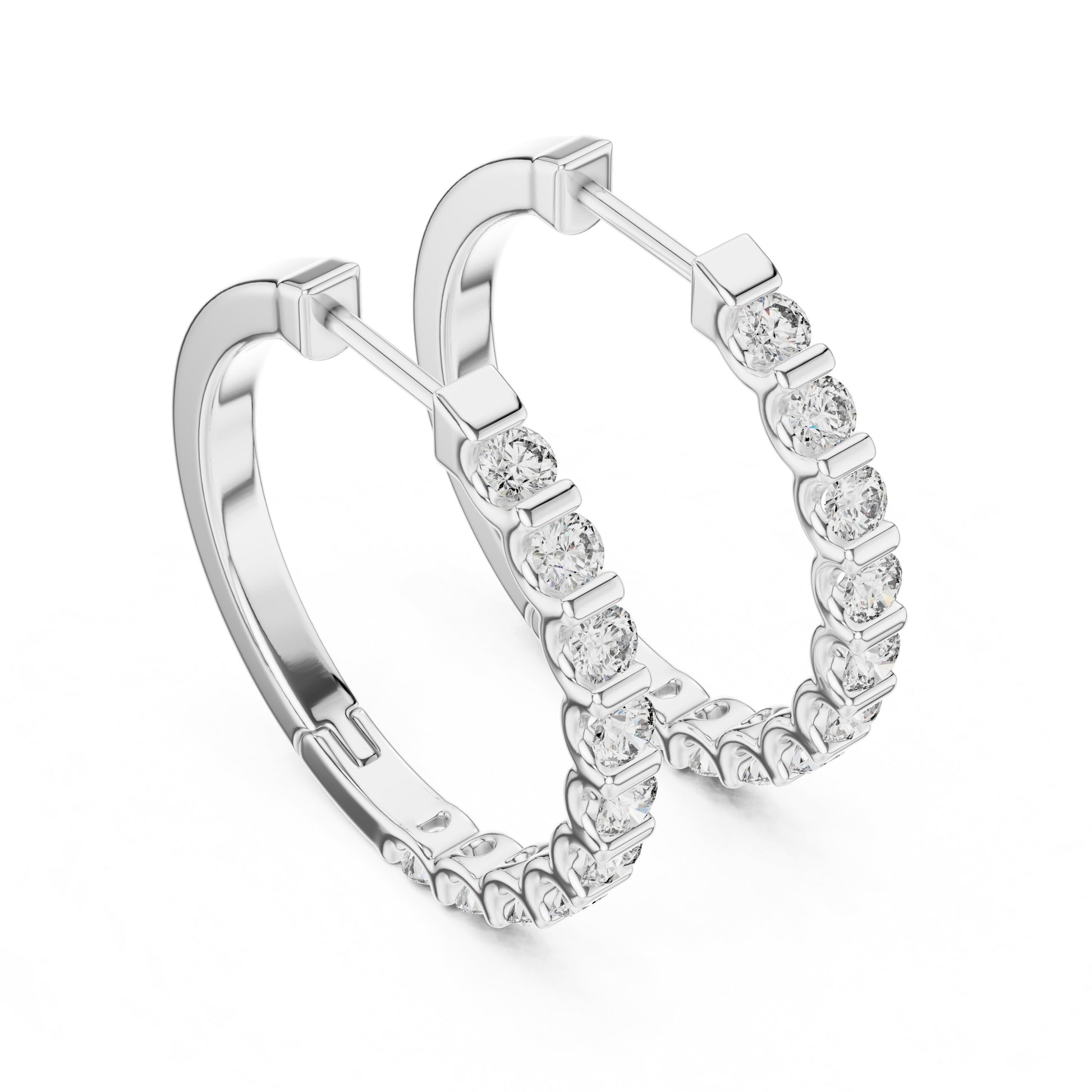 Round Huggie Lab Grown Diamond Earrings