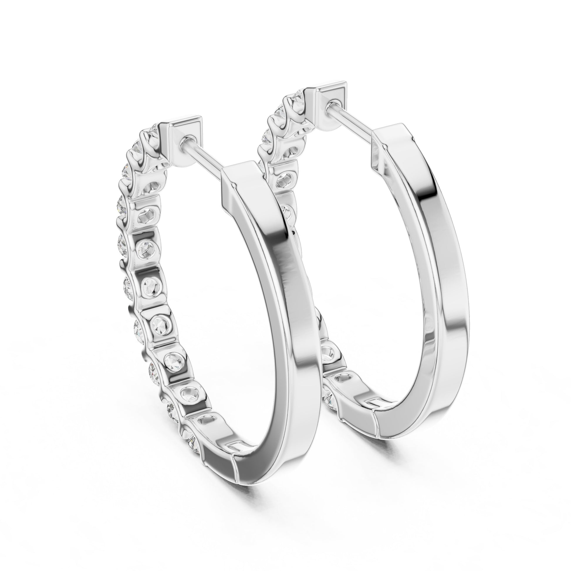 Round Huggie Lab Grown Diamond Earrings