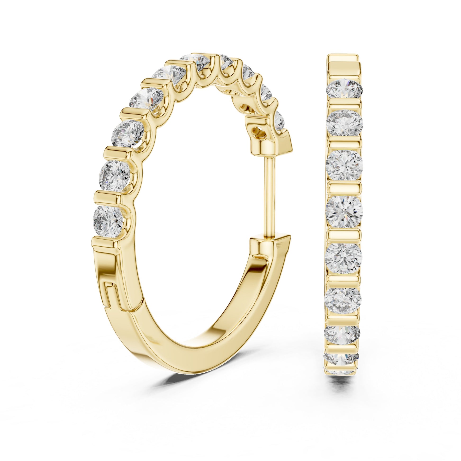 Round Huggie Lab Grown Diamond Earrings