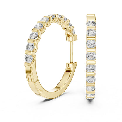 Round Huggie Lab Grown Diamond Earrings