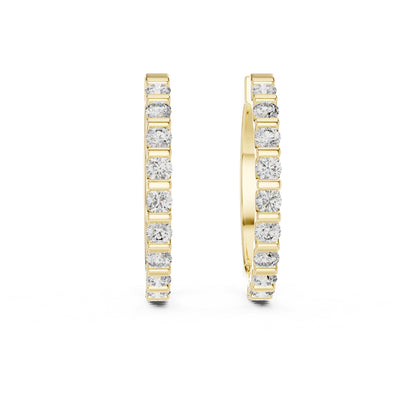 Round Huggie Lab Grown Diamond Earrings