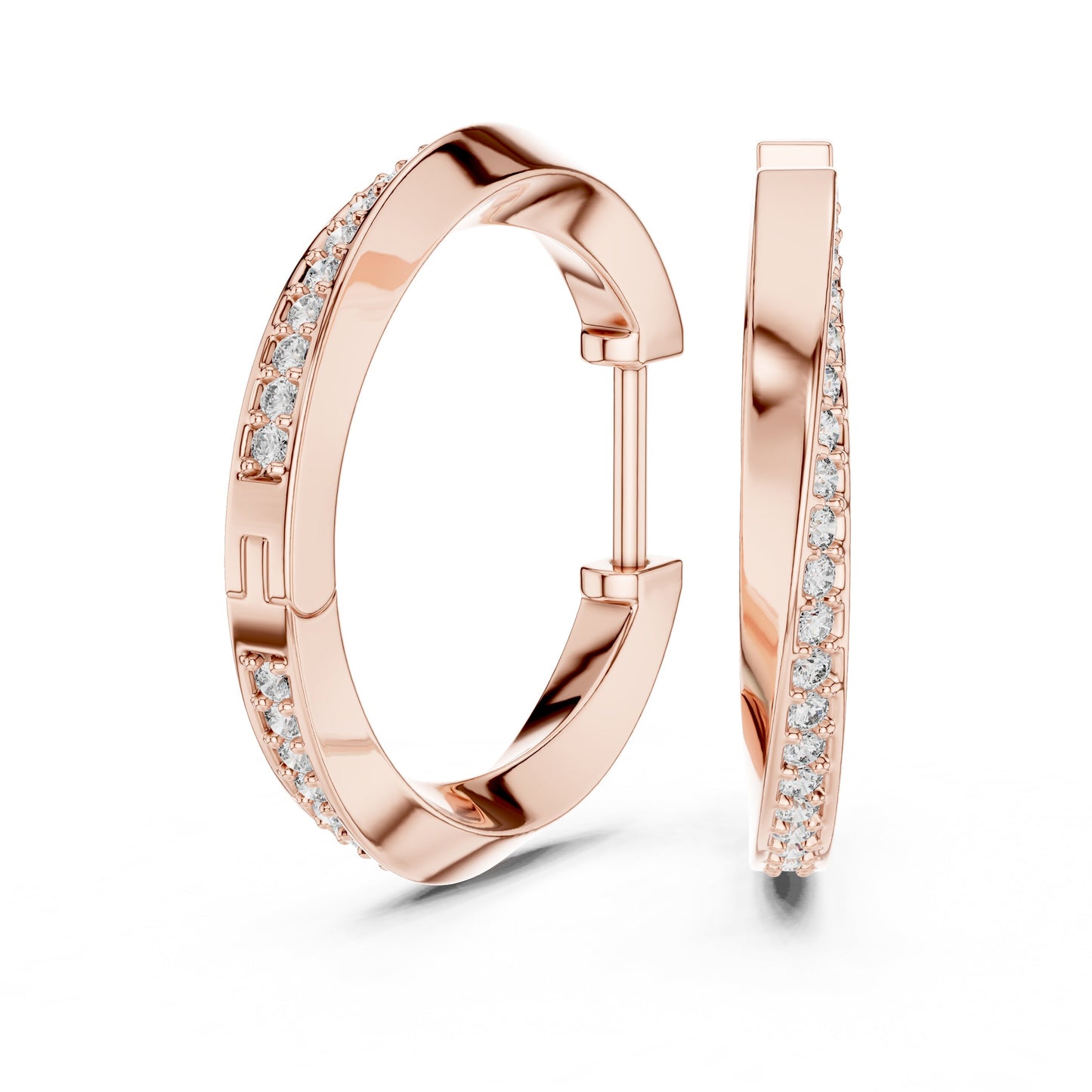 Round Huggie Lab Grown Diamond Earrings