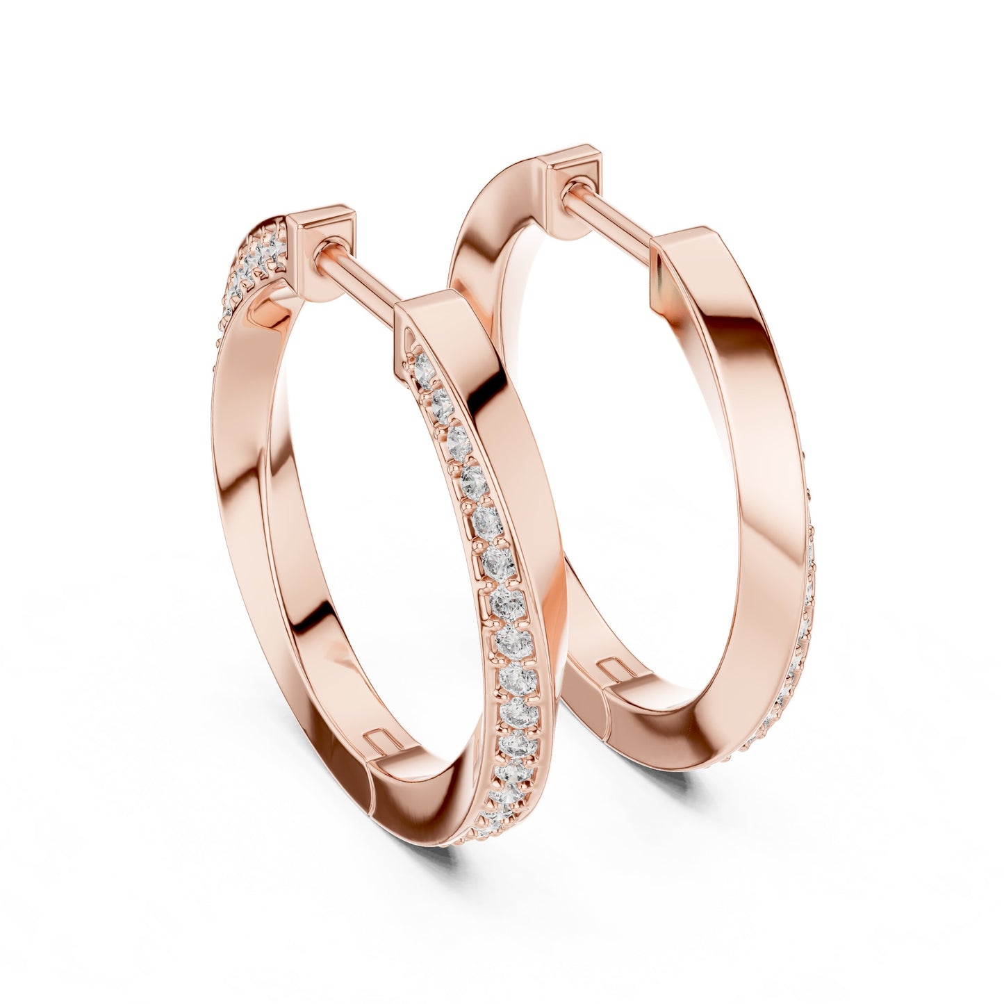 Round Huggie Lab Grown Diamond Earrings
