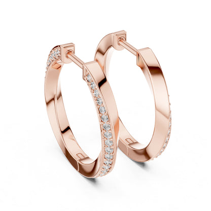 Round Huggie Lab Grown Diamond Earrings