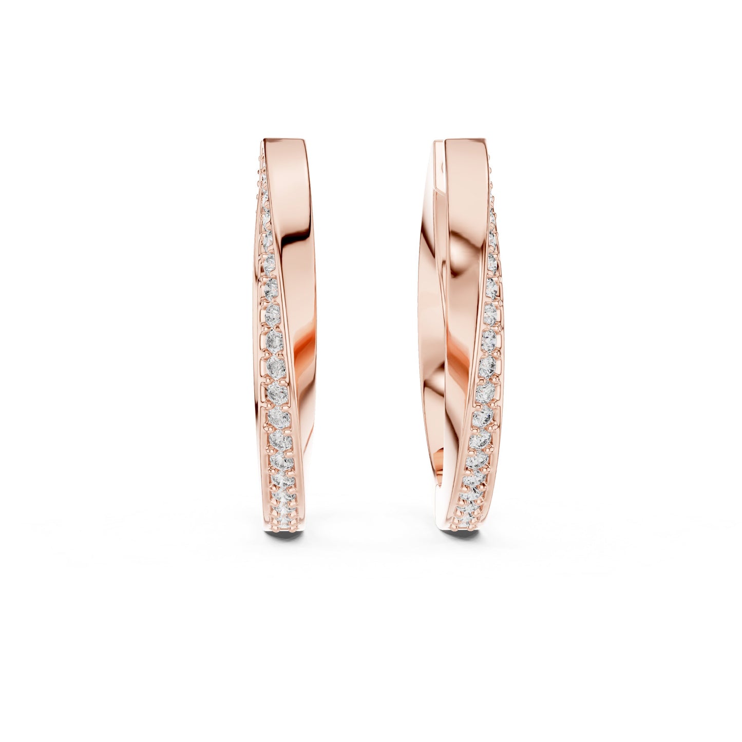 Round Huggie Lab Grown Diamond Earrings