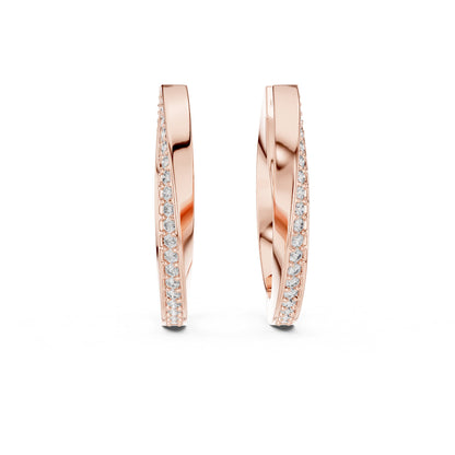 Round Huggie Lab Grown Diamond Earrings