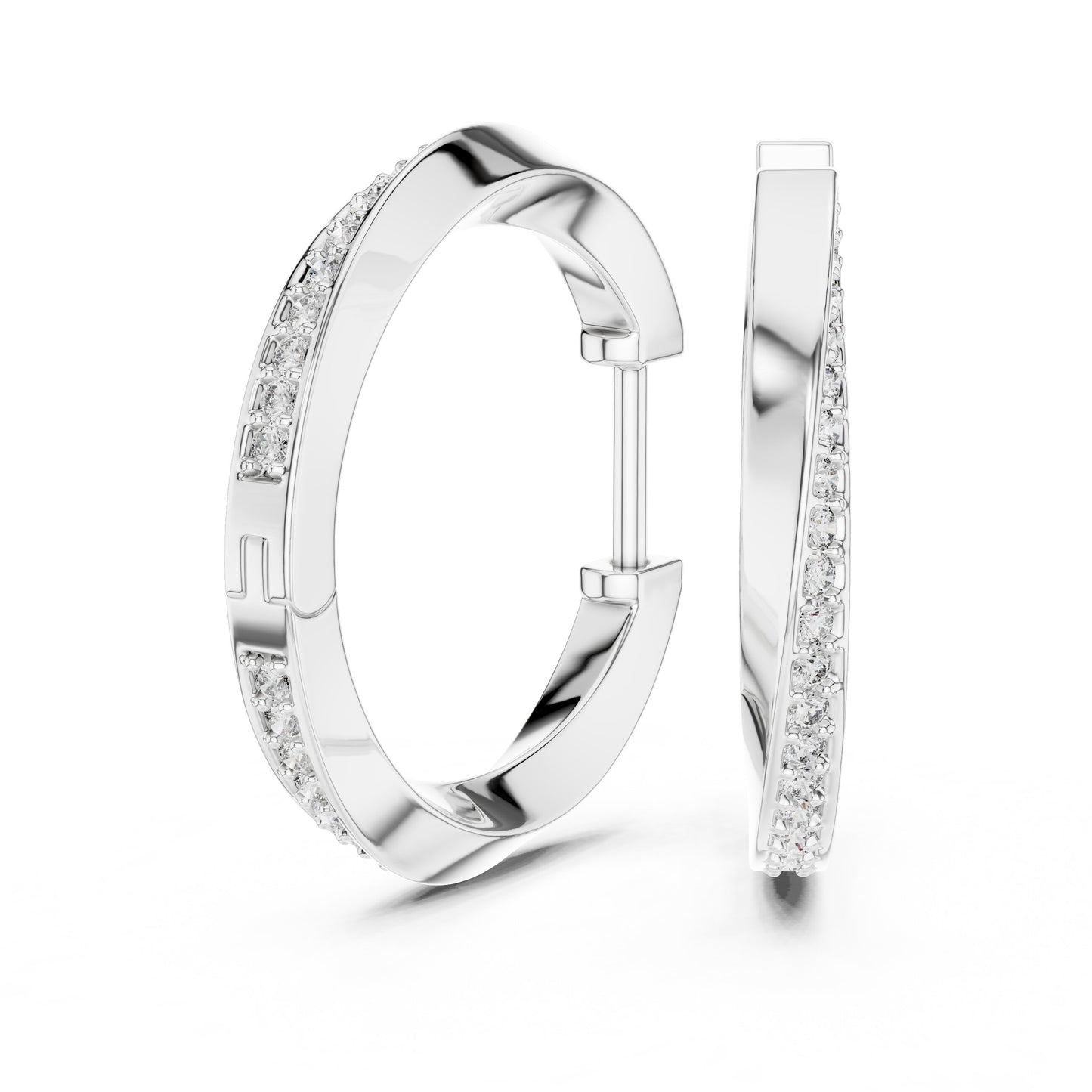 Round Huggie Lab Grown Diamond Earrings