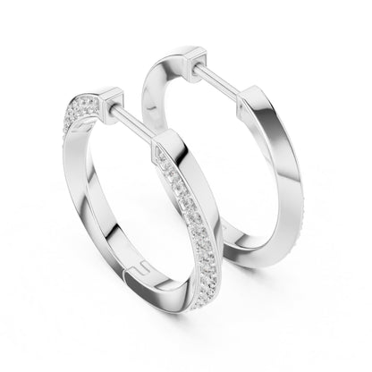 Round Huggie Lab Grown Diamond Earrings