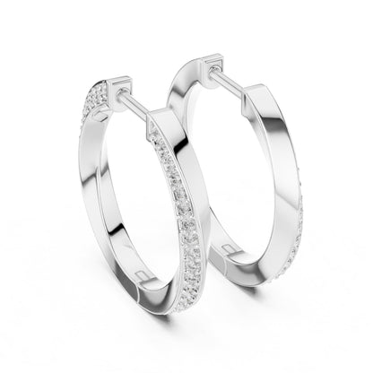 Round Huggie Lab Grown Diamond Earrings