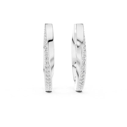 Round Huggie Lab Grown Diamond Earrings