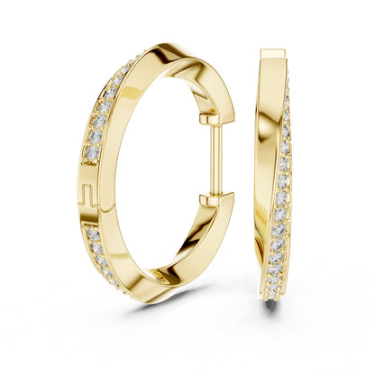 Round Huggie Lab Grown Diamond Earrings